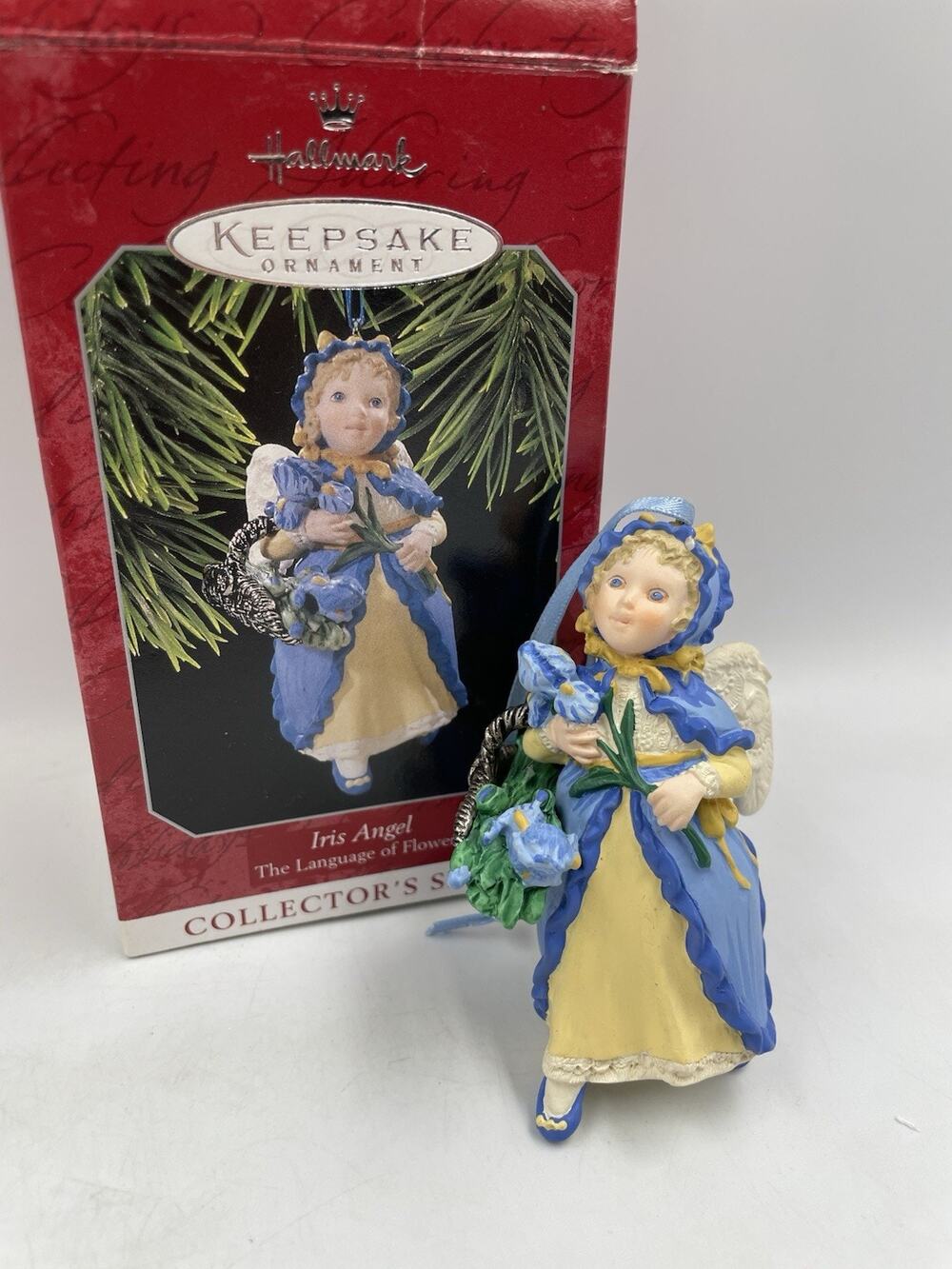 1998 HALLMARK ORNAMENT - IRIS ANGEL - LANGUAGE OF FLOWERS - QX6136 w/BOX(JHE2)